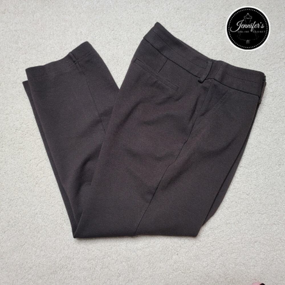 Chico's Women's Brown Flat Front Zip Straight Leg Rayon Blend Pants Size 1=M/8
